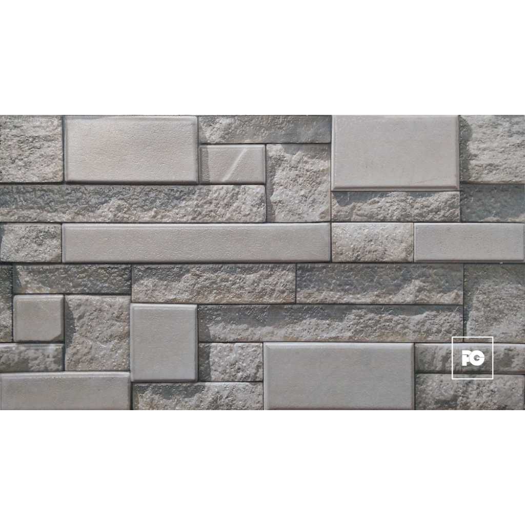 Gray stone wall with rectangular