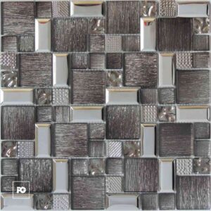 Metallic mosaic tile pattern with square