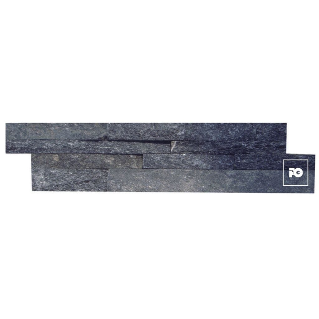 Fachaleta tipo piedra natural color nero medida 15x60, modelo Himalaya Quartzite.