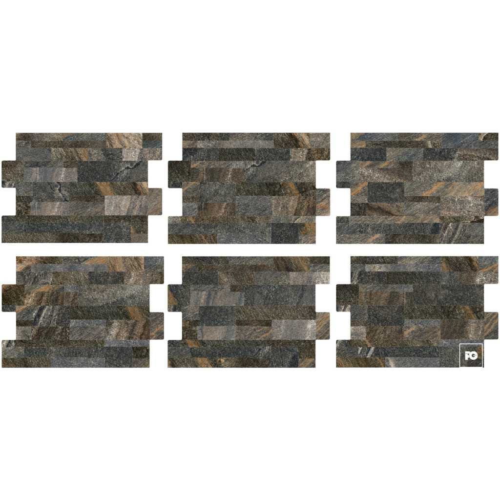 Azulejo cerámico color negro formato 30x45, modelo Dent Frontage. - Imagen 3