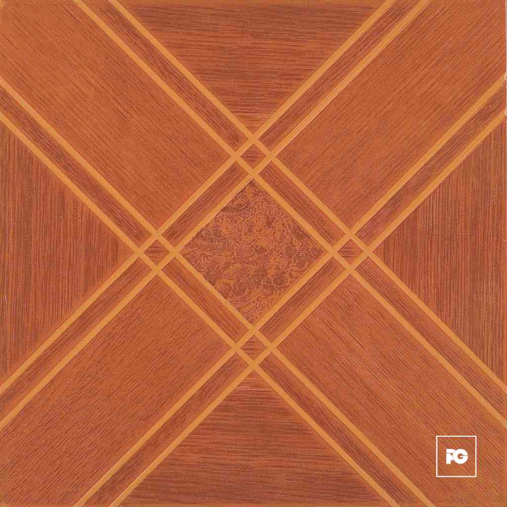 Piso cerámico tipo madera color castaño formato 36x36, modelo Ranch Lux.