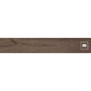 Piso cerámico color cedro formato 20x120, modelo Madera Dorval.