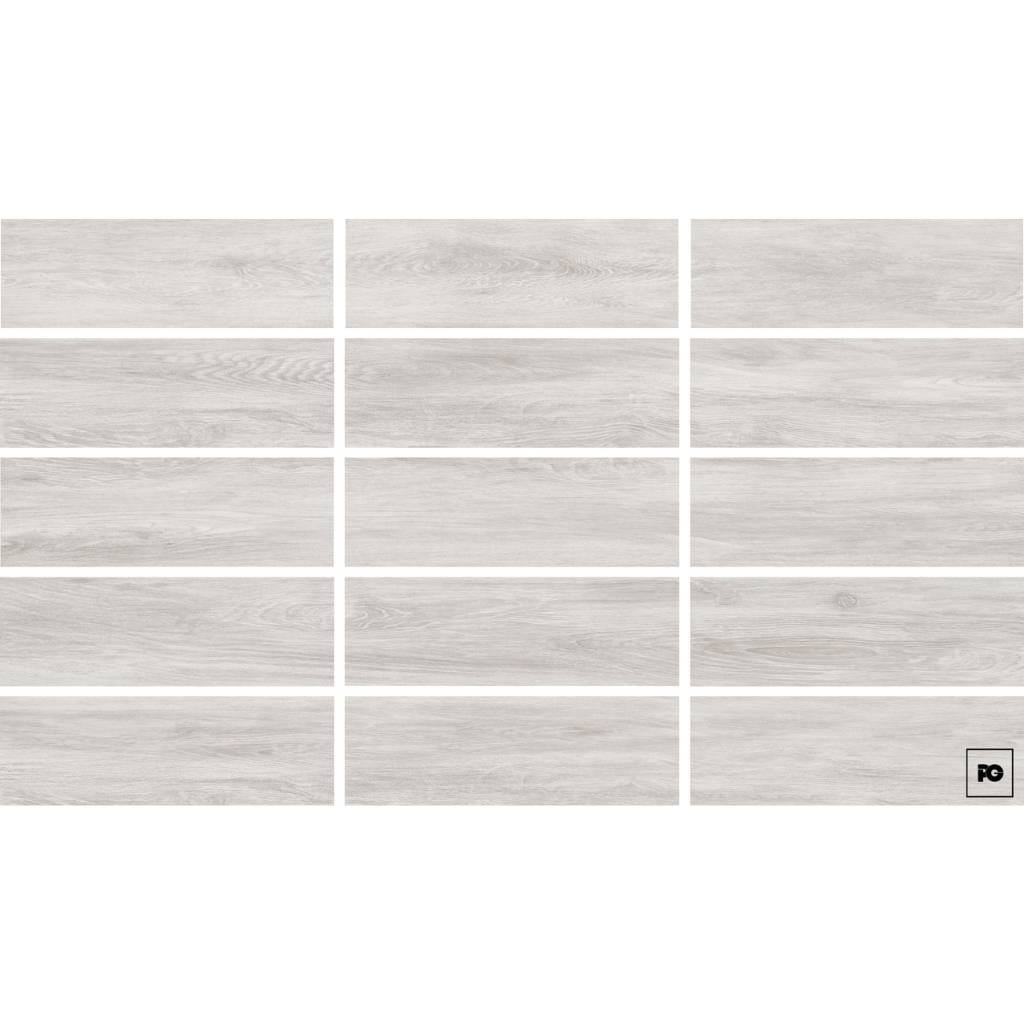Piso cerámico tipo madera color gris formato 18x55, modelo Lynnwood. - Imagen 2