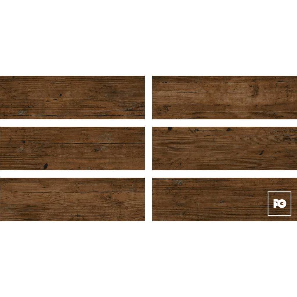 Piso cerámico tipo madera color nogal formato 18x60, modelo American. - Imagen 3