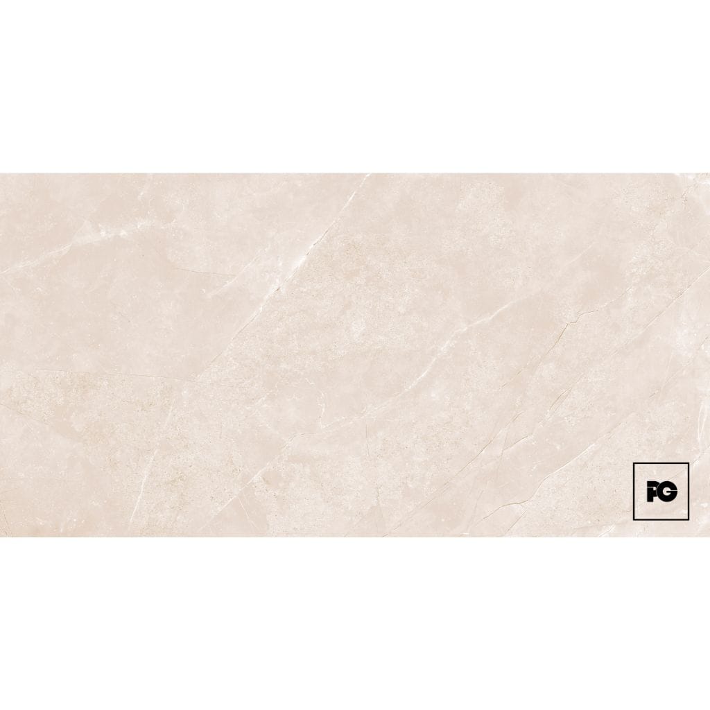 Piso cerámico rectificado color beige formato 50x100, modelo Living.