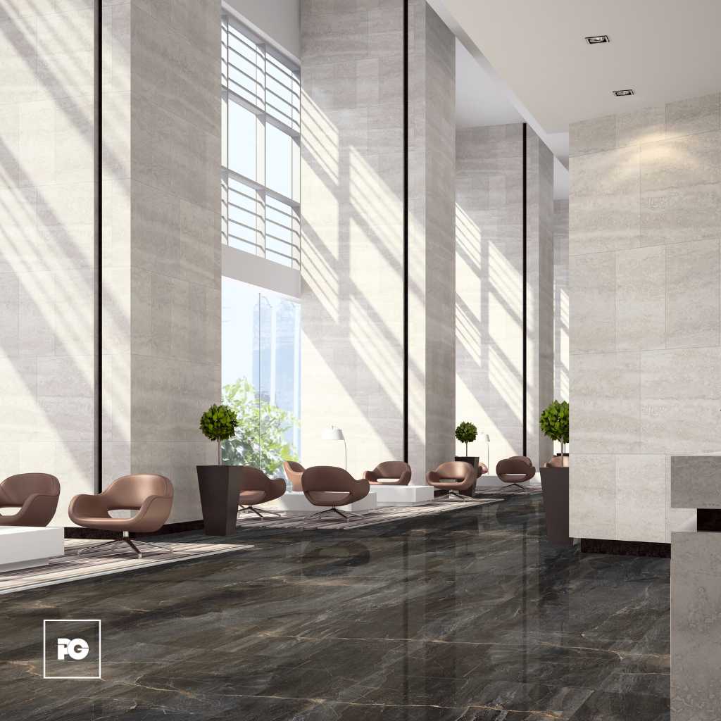Piso porcelánico rectificado color gris formato 80x160, modelo Denali. - Imagen 2