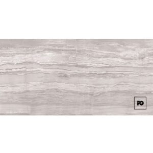 Piso porcelánico esmaltado rectificado color mármol gris formato 60x120, modelo Brezzi.